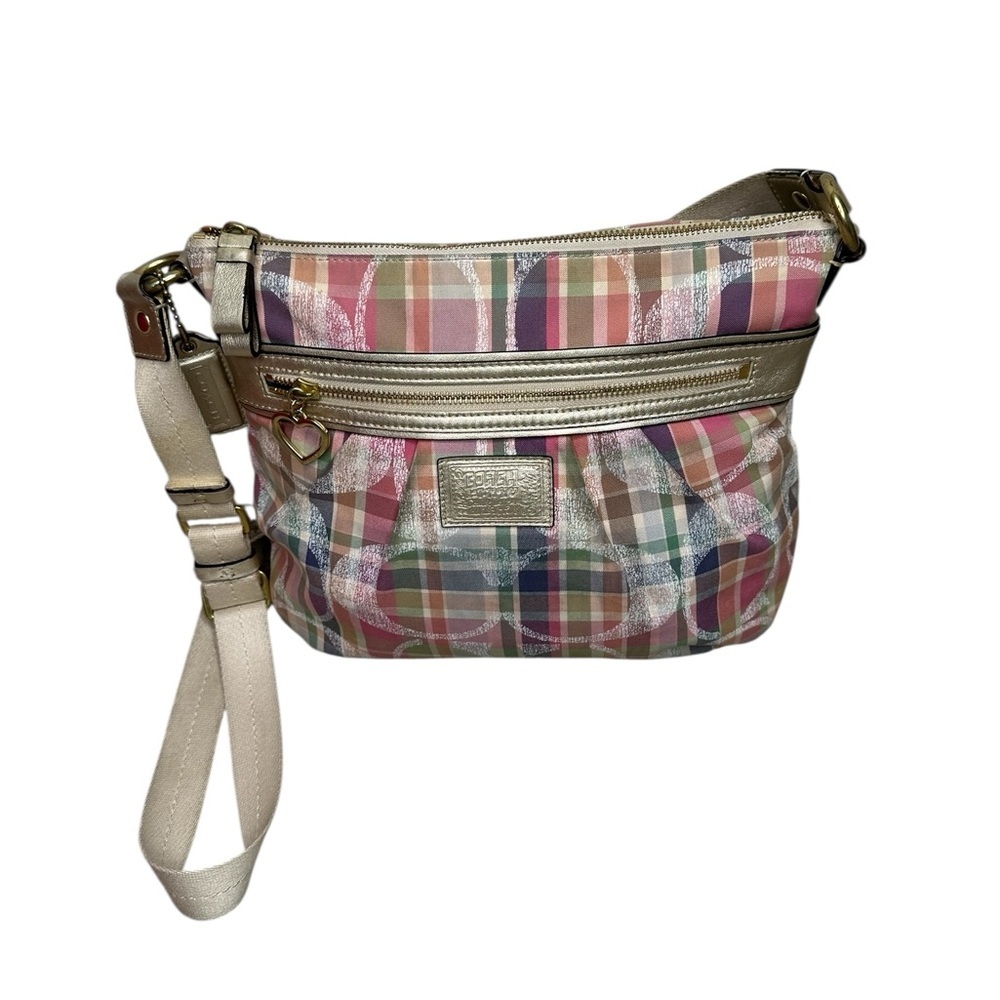 Coach Poppy Daisy Madras Signature Plaid Crossbody - Picture 17 of 17